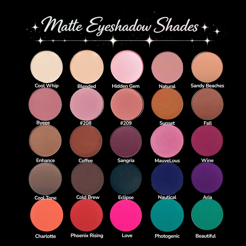 Matte Finish Eye Shadow Palette - 26mm Customizable Magnetic Pan, Highly Pigmented Assorted Shades Eyeshadow, Bis-Diglyceryl Polyacyladipate 2 Formula, Nautical Pick for Building Ideal Palette & Achieving Clean Look