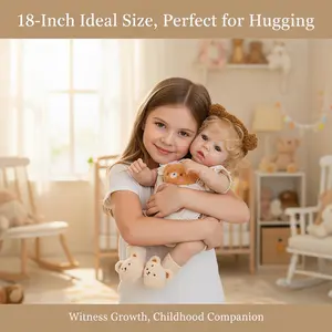 18-Inch Lifelike Soft Reborn Baby Girl Doll, Vinyl Washable CPC-Certified Safe Handmade Toy Set for Kids 3+, Baby Doll, Reborn Baby Doll
