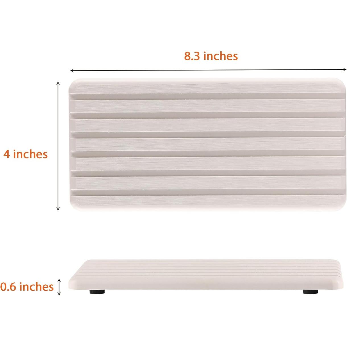 2 PCS Water Absorbent Diatomite Coasters Rectangle, Grooved Design, Water Absorbing Stone Used for Hand Soaps & Plants & toiletries in The Modern Home