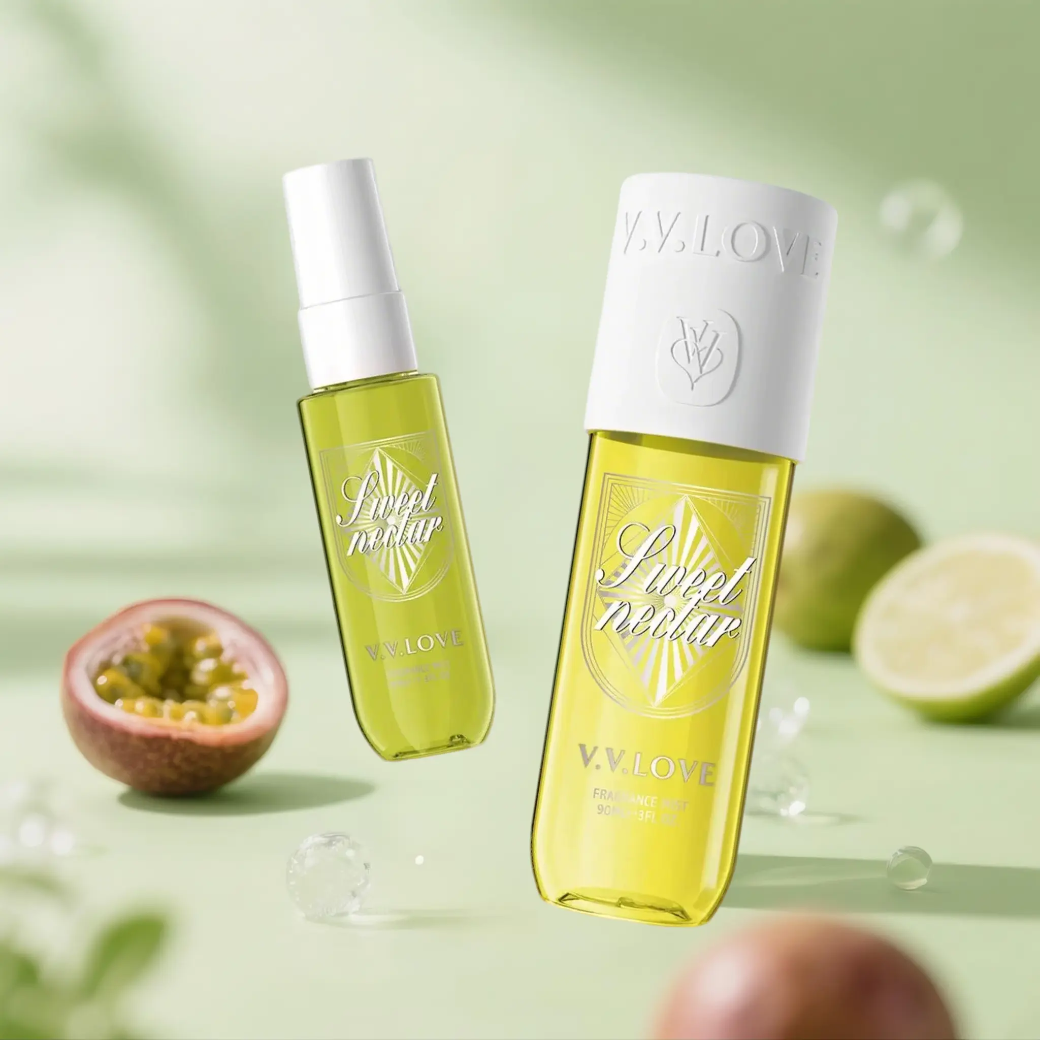 2PCS Set Women's Body Mist, Floral Fruity Gourmet Notes, Portable Travel Kit Perfume Body Spray Mini Size Hair Fragrance, Brazilian Perfume 40ML 90ML