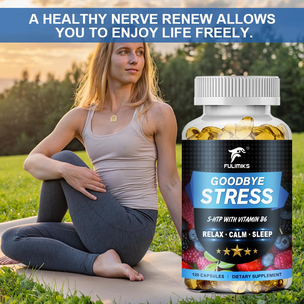 5 HTP+ Supplement, with Vitamin B6 & L Theanine, Support Neurohealth Memory, Mental Focus, Cognitive Health & Energy, Promotes Healthy Mood & Brain Function, Goodbye Stress Capsules