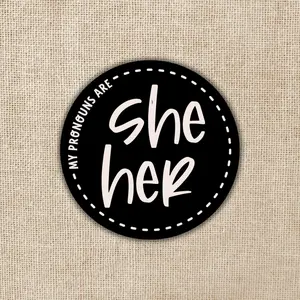 She-Her Pronoun 2-inch Sticker