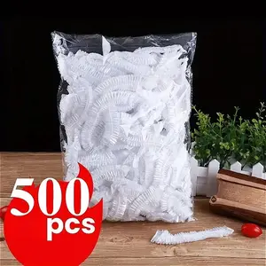 500pcs Reusable Thickened Elastic Food Grade Plastic Wrap - Tight Household Fresh Keeper, Transparent Stretchable Plastic Dish Sealing Cover for Kitchen and Restaurant