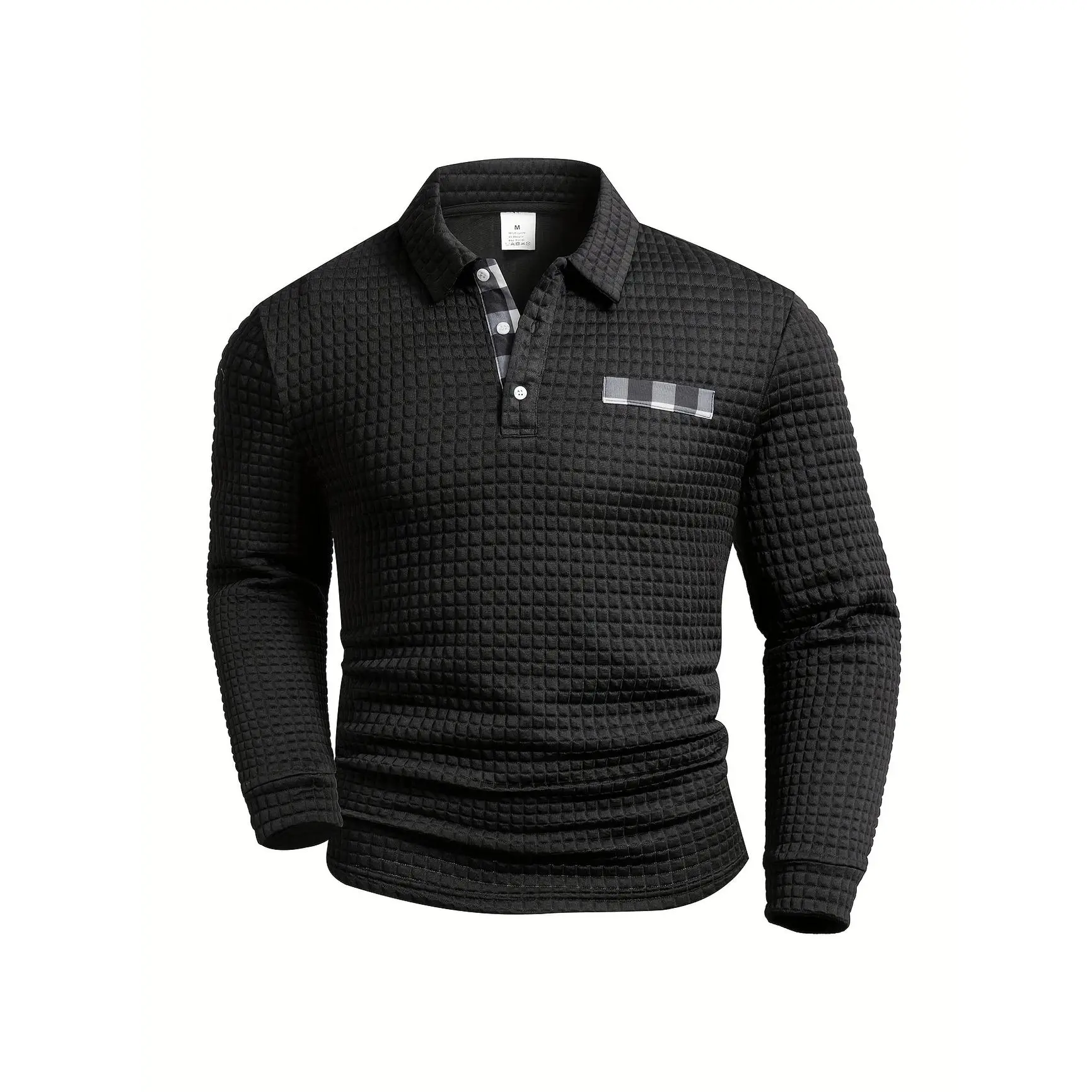 Men's autumn and winter thick knitted button up shirt - digital printed checkered pattern, long sleeved classic collar, regular style, hand washable flannel, casual and fashionable warm top, durable and long-lasting fathersdaygift
