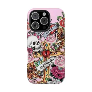 Pinky Ed Hardy Phone Case, Vintage Style Phone Case for iPhone