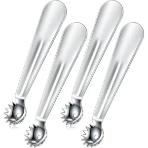 4 count Tomato Stem Corer Strawberry Baller Stainless Steel Strawberry Huller Tool Fruit Vegetable Stem Remover
