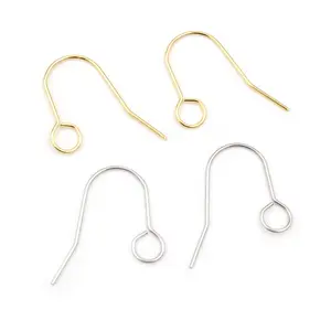 Never Fade 100pcs 19x16/27x20mm Stainless Steel Gold Plated DIY Earring Findings Clasps Hooks Jewelry Making Accessories Earwire
