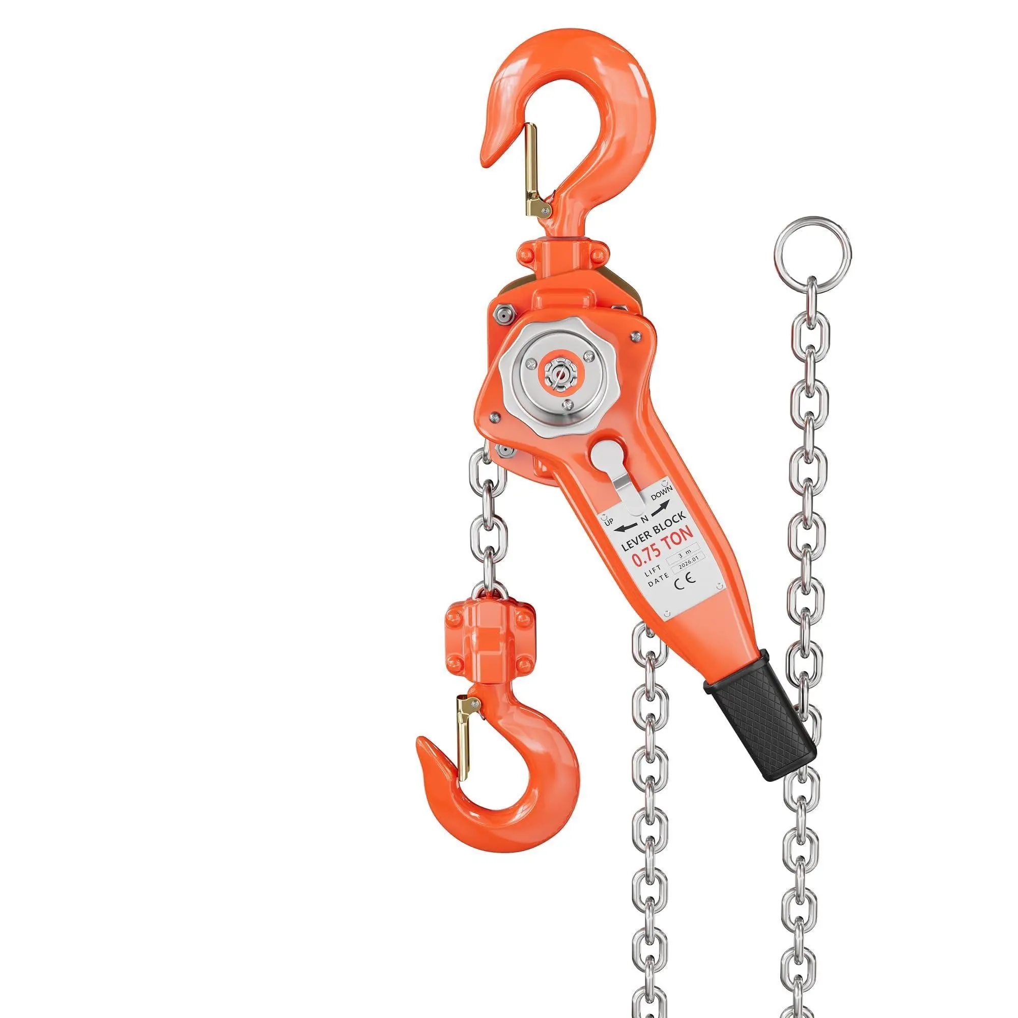 GARVEE Manual Lever Chain Hoist 3/4 Ton 1650 lbs Capacity, 10FT Come Along with G80 Galvanized Steel Chain, Weston Double Pawl Safety Brake, 360° Swivel Hook for Garage, Factory, Dock, Construction