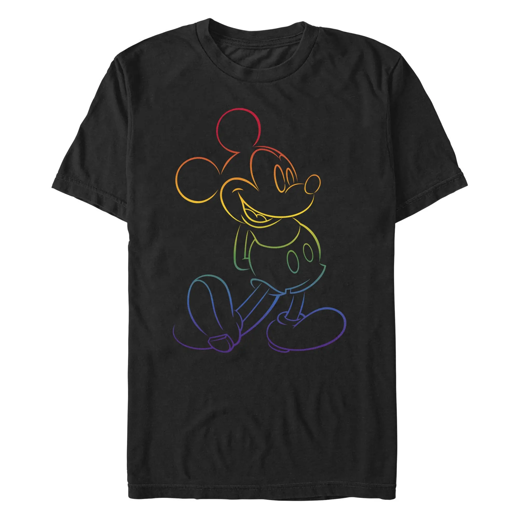 Adult Mickey & Friends Rainbow Mickey Mouse Outline Pride T-Shirt