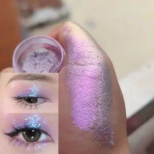 Duochrome Glitter Eyeshadow Powder, Chameleon Shade, Glossy Beauty Pigment Cosmetic Eye Makeup for Women & Girls, Perfect Music Party Gift