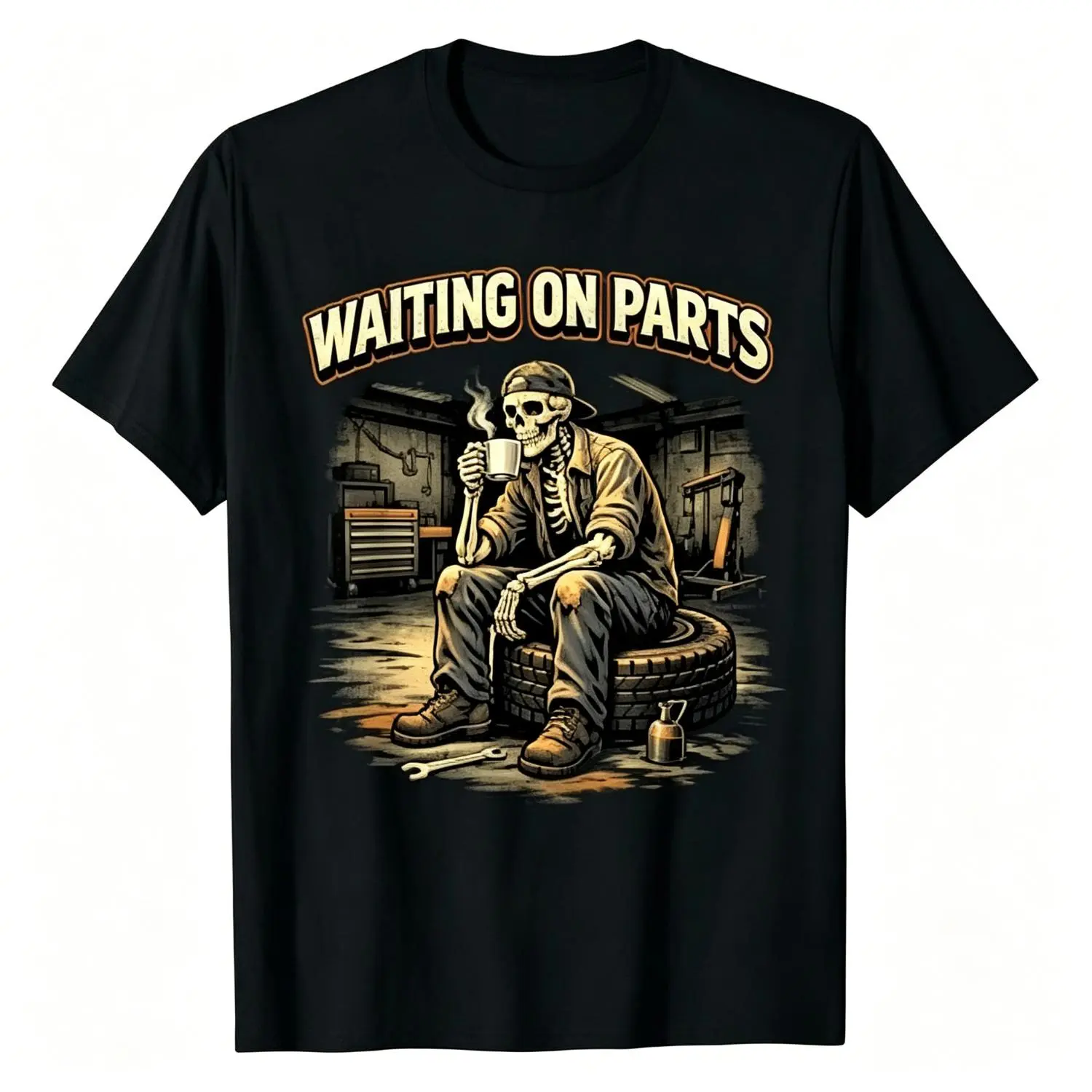 Automotive Mechanic Men T-Shirt for Auto Repair Waiting on Parts Car Technician Apparel