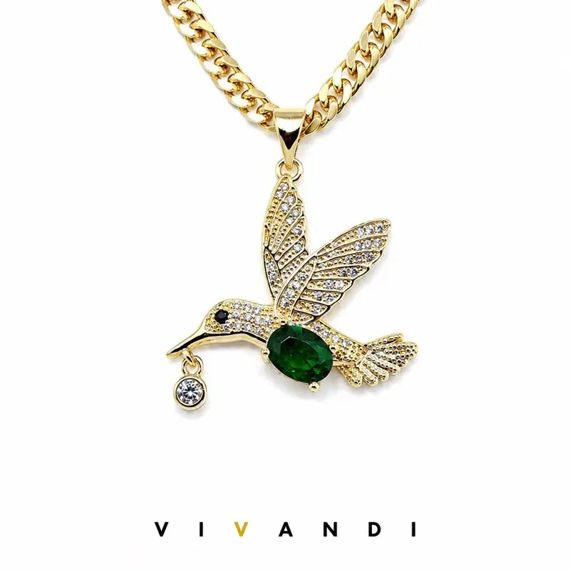 Vivandi Hummingbird Pendant Necklace