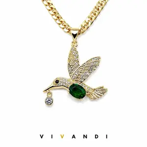 Vivandi Hummingbird Pendant Necklace