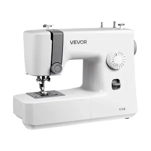 VEVOR Sewing Machine,  18 Stitch Applications, with LED Light and Foot Pedal, Simple Dial Control, Interior Metal Frame, Lightweight and Portable Beginner Sewing Machine for Adults Crafts and Mending