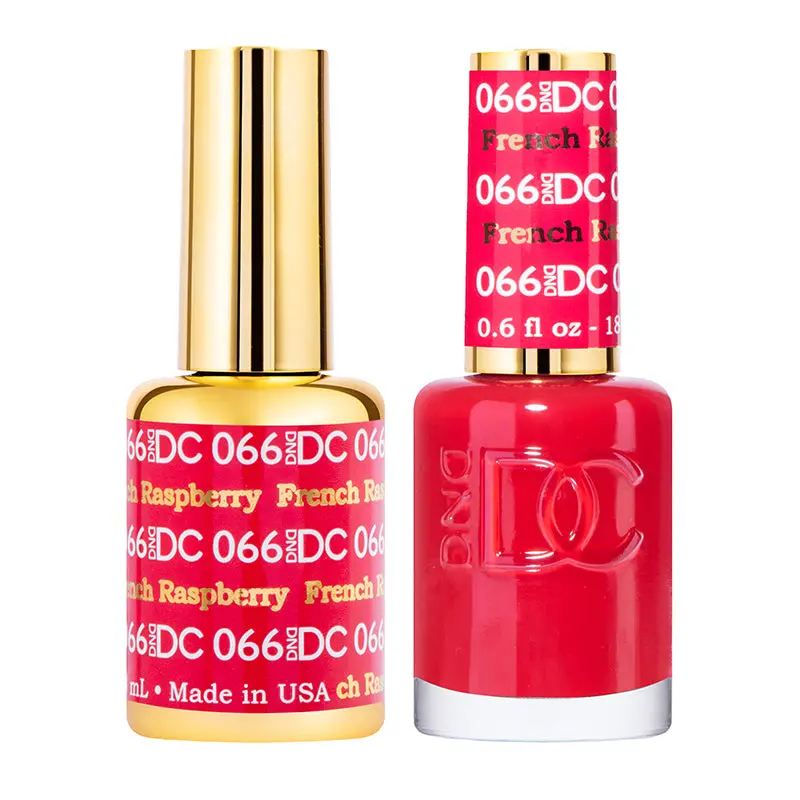 DND DC Gel Nail Polish & Nail Lacquer Duo Set, Professional Manicure Gels, 066 French Raspberry, 0.5 fl oz, Gel Nails