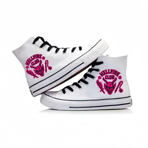 Stranger Things high-top white flat shoes, casual athletic shoes, suitable for outdoor sports and training, wearable in all seasons, unisex design for teenagers and students.