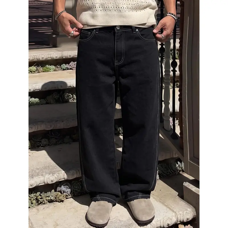 2-pack men’s long pants, men’s jeans, men’s cotton-blend jeans, loose straight wide-leg jeans.Retro washed design, available in multiple colors, suitable for everyday casual wear, school commuting, short trips, and holiday gatherings—ideal for a variety 2-pack men’s long pants, men’s jeans, men’s cotton-blend jeans, loose straight wide-leg jeans.Retro washed design, available in multiple colors, suitable for everyday casual wear, school commuting, short trips, and holiday gatherings—ideal for a variety