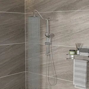 Shower Set - 10inch Overhead Shower and Hand Shower, Round Shower Set, Dual Shower Heads, Chrome On-Site