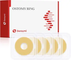 DERAYMI 10 Pack Moldable Ostomy Barrier Rings, 2mm Thickness Barrier Rings for Ostomy Bags, Sting-Free Hydrocolloid Ileostomy Elastic Ostomy Rings Secure Seal for Colostomy Bags