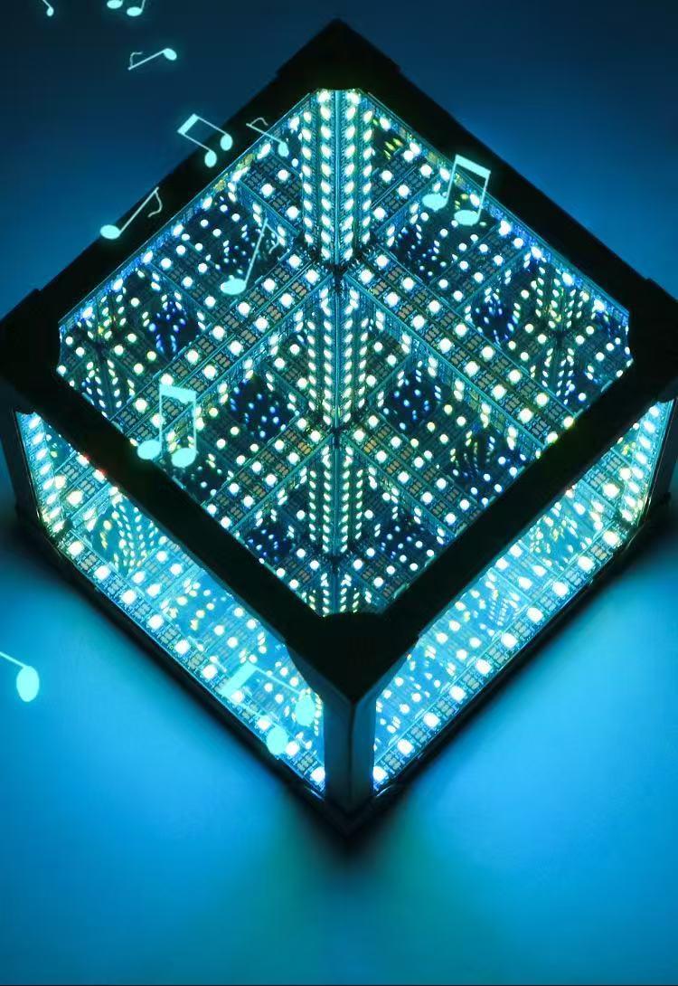 3D Magic Cube Abyss Light - RGB Dynamic Flow LED Lamp - Rechargeable Sci-Fi Atmosphere Light for Gaming Desk & Bedroom