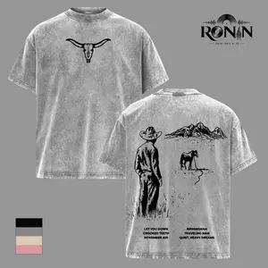 ZB T Shirt Vintage Washed Country Music Graphic Tee Highway Boys Oversized Heavyweight Cotton Western Streetwear Unisex Apparel