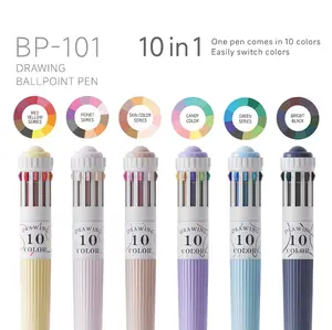 60Colors Park Multicolor Pens, 10-in-1 Colored Ballpoint Pen, 0.8mm Fine Point Smooth Writing, Retractable Ballpoint Pens for Office School Students Children