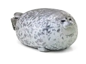 Seal 16 Inch Plush Pillow Soft Stuffed Animal Toy for Boys and Girls, Chubby Blob Seal Plushie, Room Decor Hugging Pillow for Bed and Sofa Chair