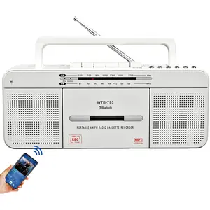 Cassette Player Boombox, Portable AM/FM Radio Stereo with , USB, Dual Big Speaker, Earphone Jack, Record to Cassettes/USB via Mic,Cassette to MP3 Converter,