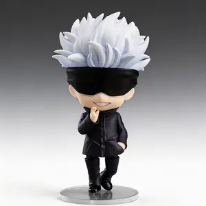 1528# Satoru Gojo Inspired Q Version Figure, Jujutsu Kaisen Anime Chibi Action Figure 10cm, Cute Mini Collectible Model Toy with Box, Anime Fan Gift