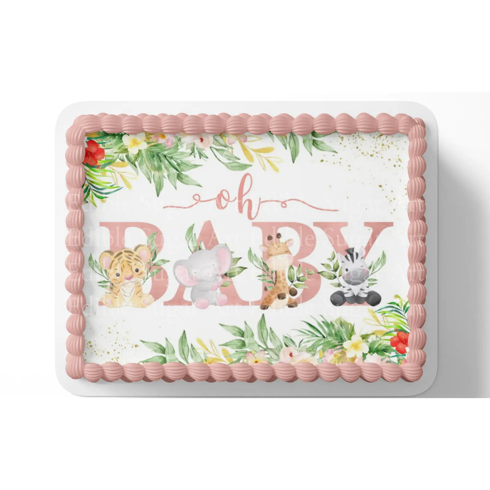 SAFARI BABY SHOWER Cake Topper Edible Image Jungle baby shower Edible Image Safari Baby shower cake Decorations Personalized cake topper