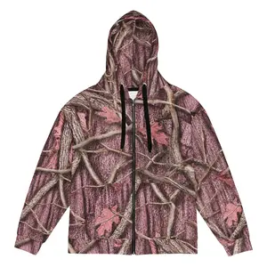 Pink Tree Camo Lace Trim Zip Hoodie – Scene Y2K Zipper Hoodie