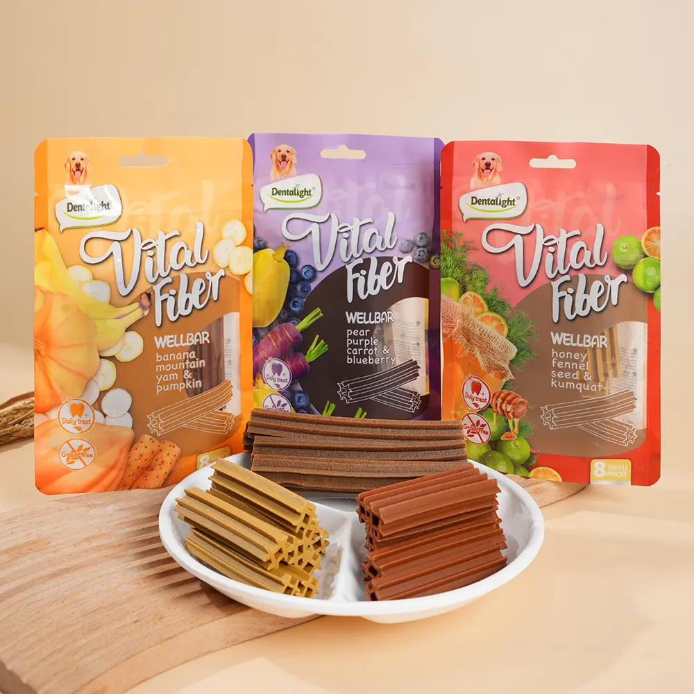 Dentalight - Dog Chew Treats, Real Fruit & Veggie Blend Fight Bad Breath, Clean Plaque & Tartar, Highly Digestible, 8pcs 80g/5pcs 85g