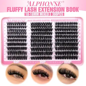 Fluffy Lash Clusters Thick Volume Lash Extension 10-18mm Cluster Eyelash Extensions DIY Individual Lashes Wispy at Home Pestañas Pelo a Pelo