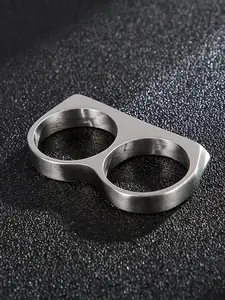 Hiphop Men Ring Fashion Black Gold Silver Color Double Finger Brass Knuckles Rings Jewelry Gifts