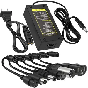 42V 2A Charger with 6 Connections for 36V 10S Lithium Battery, Universal Lithium Battery Fast Charger Replacement, Compatible with Razor, Jetson, Voyage, gotrax, ninebot and More