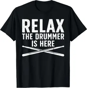 100% Cotton Funny Drummer Design For Men Women Drum Player Music Lover T-Shirt