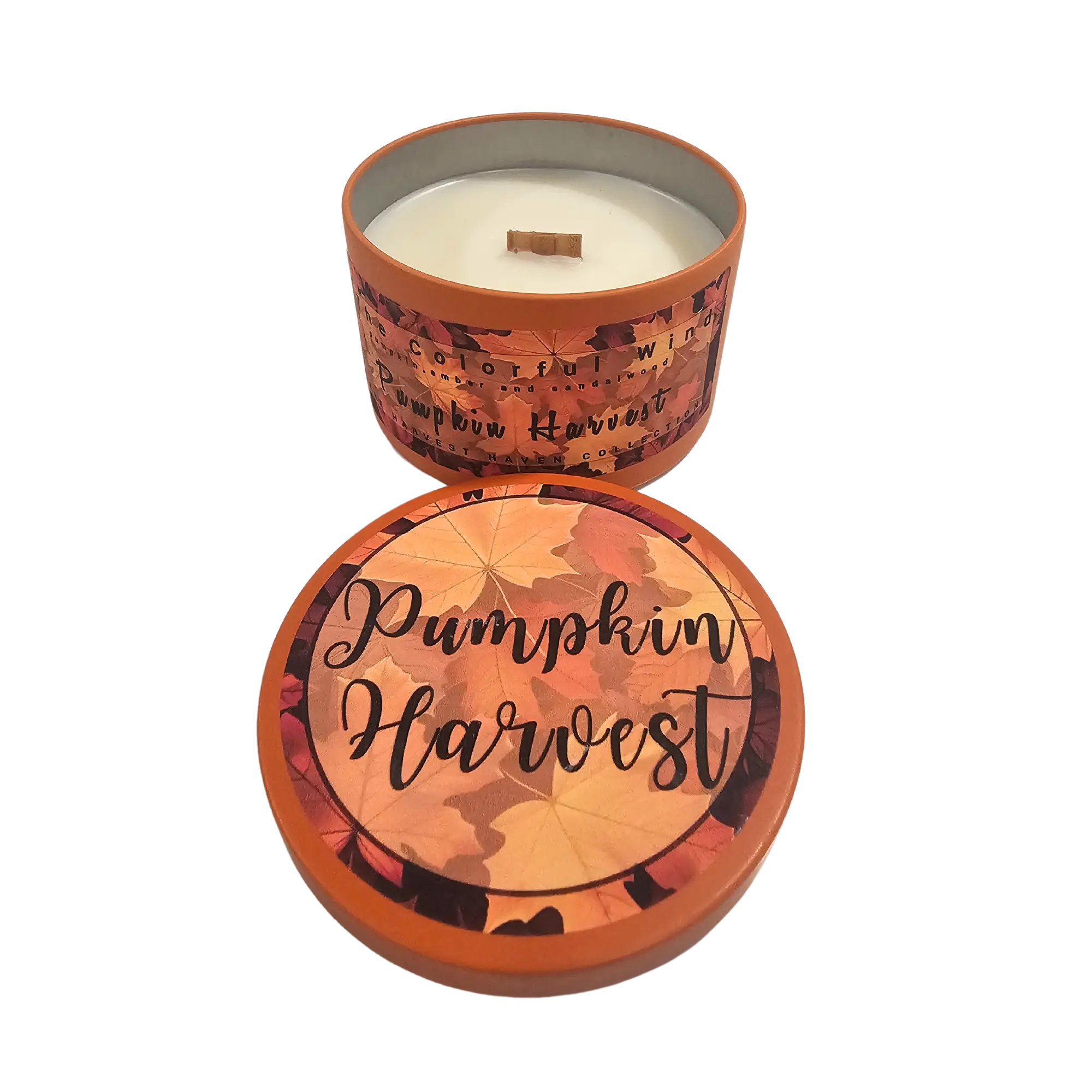 Pumpkin Harvest Medium Candle - Cozy Vanilla Scented Tin for Autumn Decor - Delightful Pumpkin Buttercream Notes - Seasonal Aroma Gift