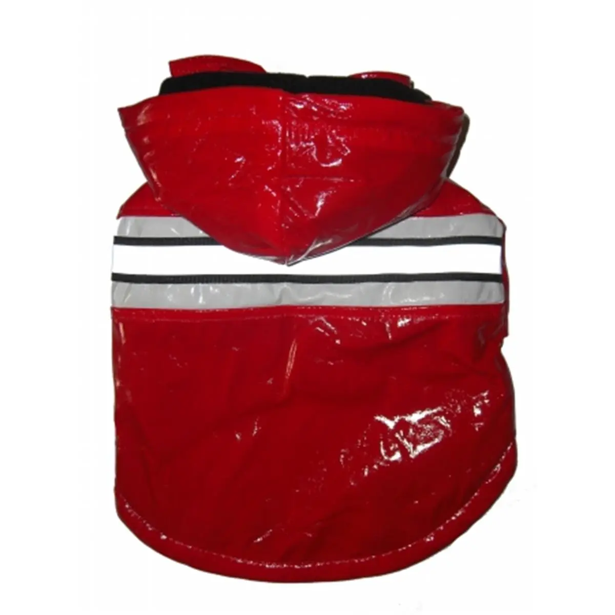 212 MAIN Pet Waterproof PVC Raincoat - Red, Medium, Reflective Strips, Adjustable Hood, Fleece-Lined, Nighttime Visibility Enhancement