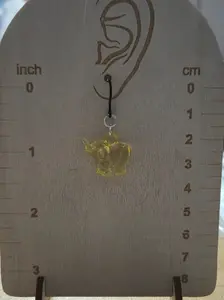 Light yellow elephant plastic dangly earrings