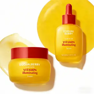 EQQUALBERRY Vitamin lluminating Duo -Brightening Skincare Ritual with Vitamin C,Niacinamide & TXA I Targets Dark Spots &Uneven Tone I Hydration + Ceramide BarrierCare |Serum 30ml + Cream 50ml