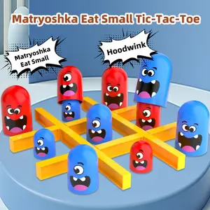 Fun Matryoshka Tic-Tac-Toe Game, Two-Player Board Game, Enhances Logical Thinking, Family Fun Puzzle Toy, Perfect Gift for Holidays