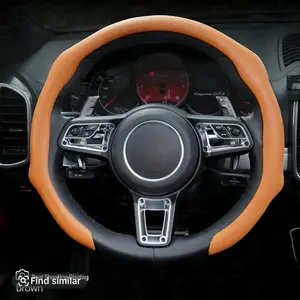 5D Steering Wheel Cover Universal Fit for All Vehicles Orange Color Durable Comfortable Design Enhances Grip and Control for Daily Driving Sleek Modern Touch
