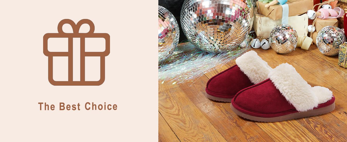 KIDMI Women's Fuzzy Slippers Memory Foam Slippers For Women Cozy Faux Fur House Shoes Indoor Warm Bedroom Slippers Winter Fluffy Slip On Cute Furry Slippers Suitable New Year's Gifts