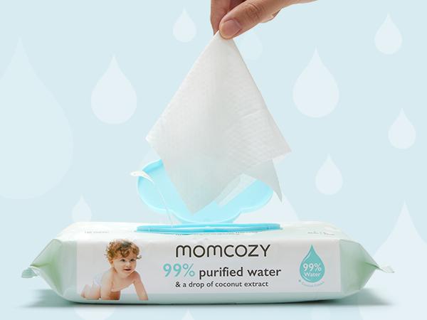 Baby wipes, Momcozy wipes - oversized, cleansing and moisturizing children's wipes, baby products, products for girls and boys, unscented baby wipes, portable maternal and child gifts, safe baby wipes