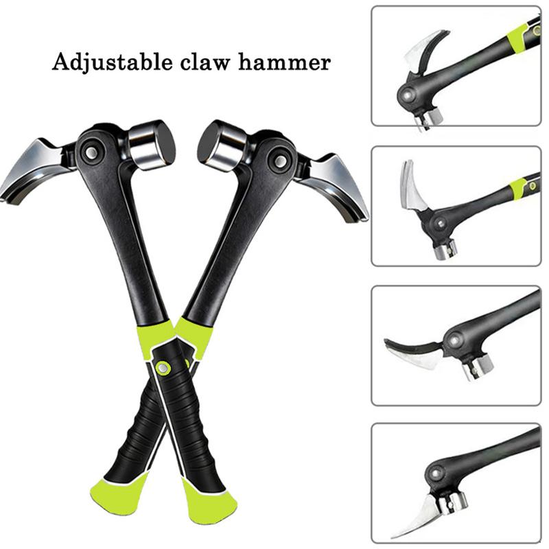2-in-1 Magic Claw Hammer Magnetic Head & Indexing Rip Claw 16oz Forged Steel for Framing Demolition Woodworking Hard Material High Temperature Forging Easy Nail Removal framing  hammer cabo  contra  impacto