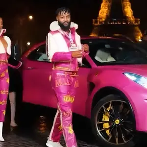 Fuchsia Mula men Leather & Co jacket and pants Clothes Menswear Set Fur Matching Long Sleeve