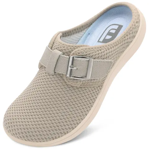 Leisfit Women's Wide Adjustable Elastic Knit Mesh Diabetic Footwear - Rubber, Breathable, Non-Slip Orthopedic Soft Sole Slippers for Elderly Arthritis Relief