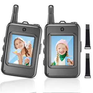Antenna Video Walkie-Talkie Toys, suitable for boys and girls, 2-pack, rechargeable walkie-talkies with screens, long-range communication, 4 voice effects, a great choice for children’s holiday and birthday gifts, Mother’s Day gift