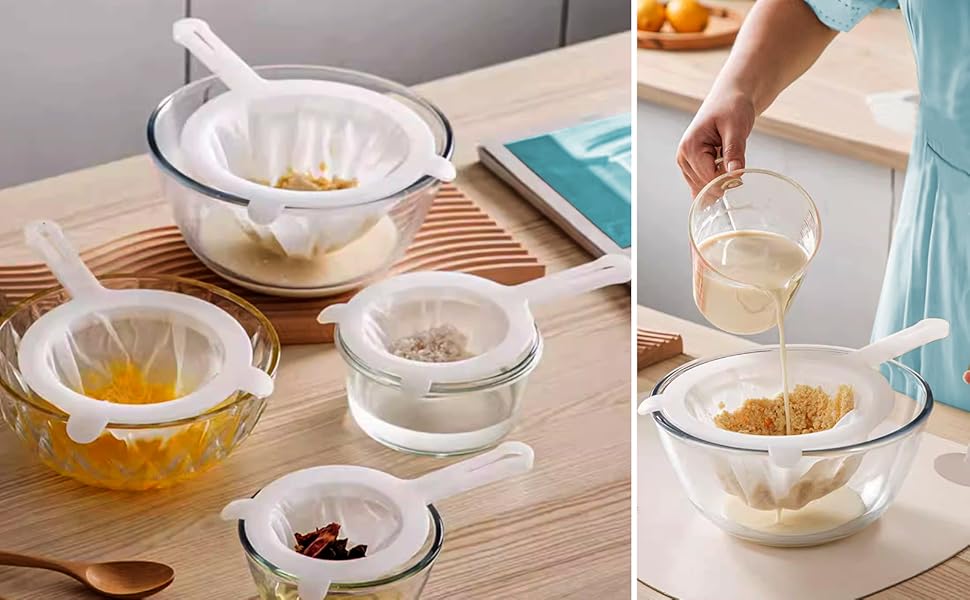 Kitchen Ultra-Fine Nylon Mesh Strainer, Tea Coffee Yogurt Filter, Fine Mesh Nylon Filter, Kitchen Gadgets for Home Use,  Utensils