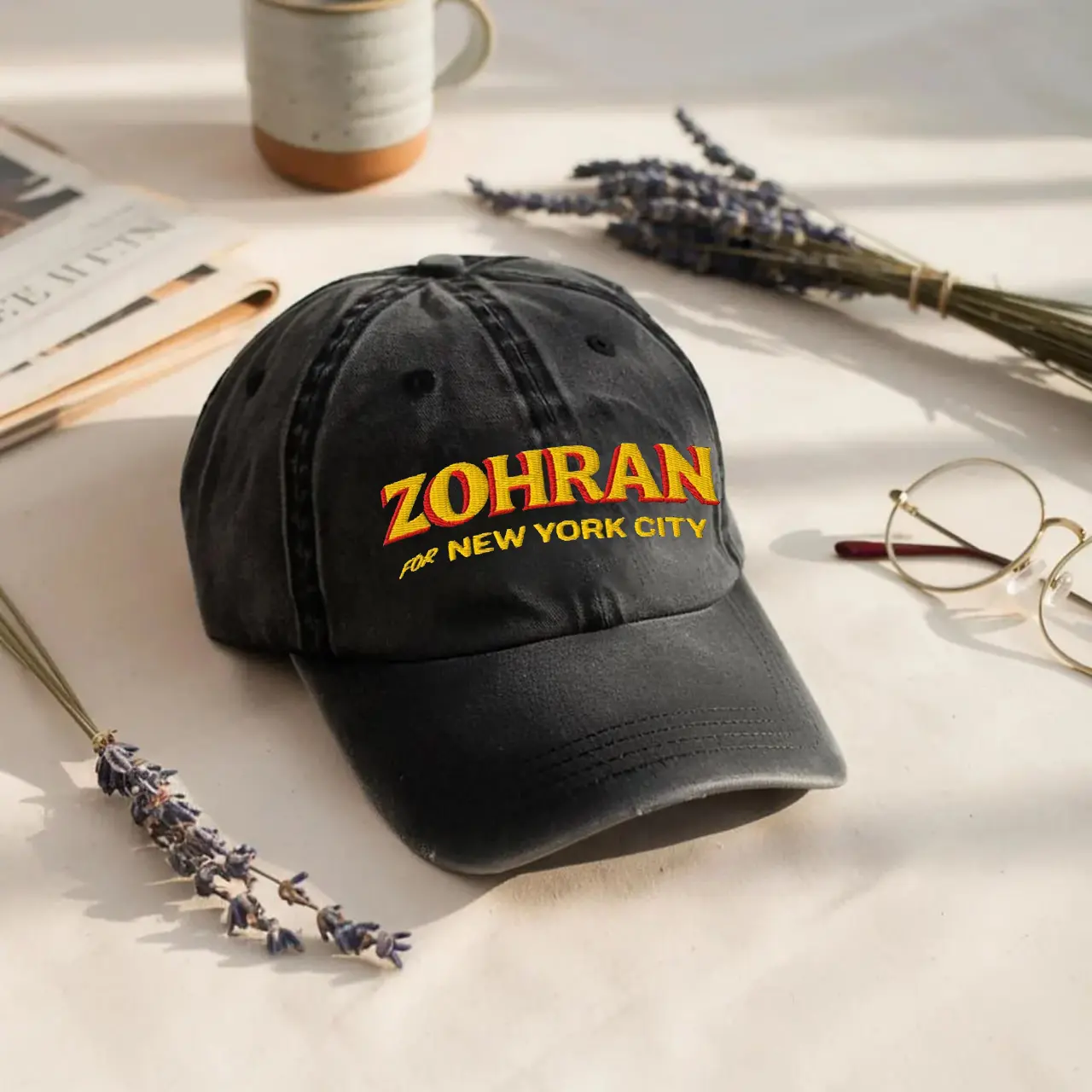 Zohran Embroidered Cap , gift for fan